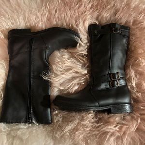 Girls Genuine Black Leather Boots (NWOT)